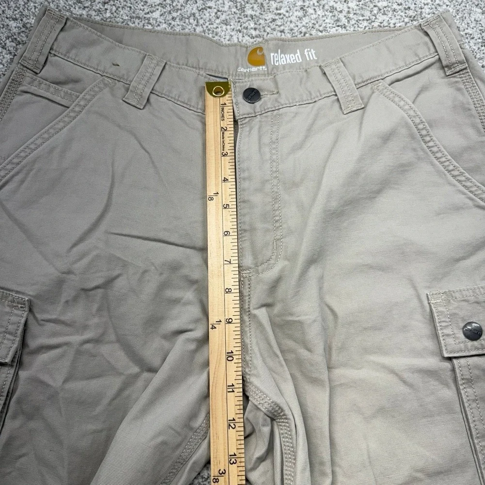 NWOT Men's Carhartt Beige Tan 100% Cotton Relaxed Fit Cargo Shorts Size 34x11